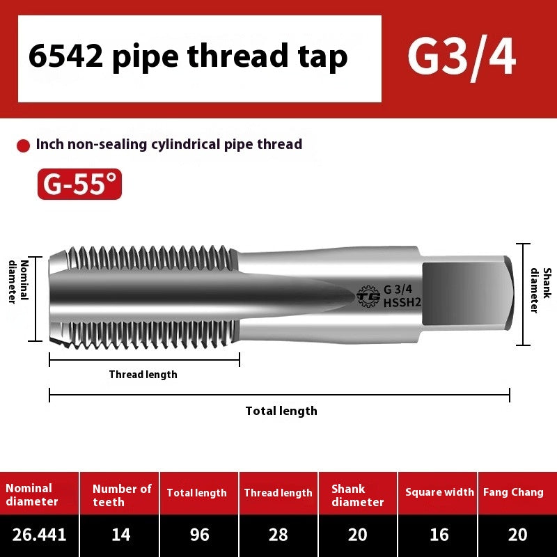 1099-Plumbing Tap Faucet Pipe Thread Repair Tap 6542 High Speed Steel G1/8 1/4 1/2 3/4 Shandong Denso Pricision Tools Co.,Ltd.